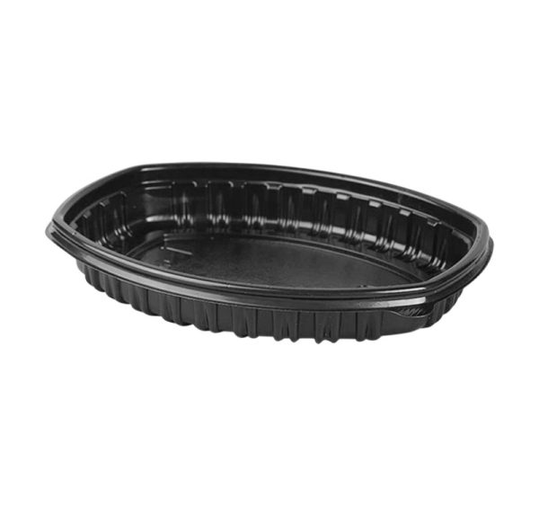 Posuda PP 1450 ml 257х202×37 mm crna, bez poklopca [70 kom/pak]