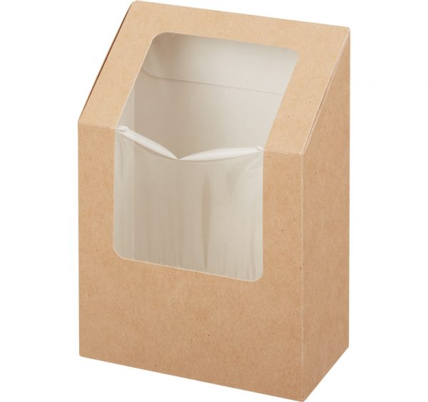 Posuda za wrap/tortilje s folijom 90x50x130 mm kraft (25 kom/pak)
