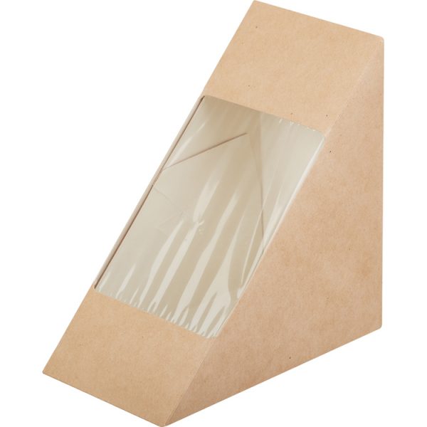 Sendvič posuda s prozorom ECO SANDWICH 130x130x70 mm kraft (50 kom/pak)