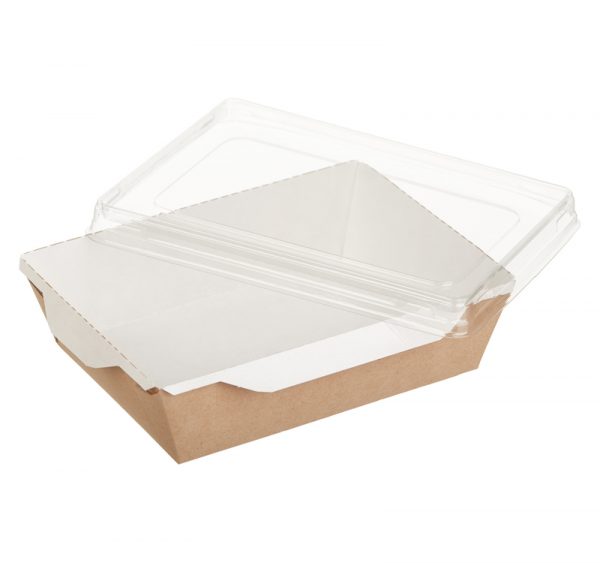 Papirnata posuda s prozirnim poklopcem ECO OpSalad 500 ml 160х120х45 mm kraft (300 kom/pak)