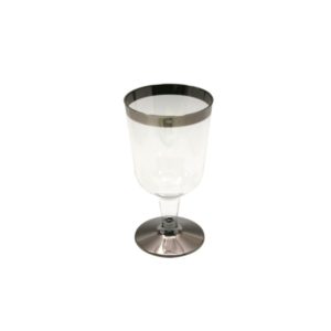 Čaša Tambien za vino PS TaMbien180 ml prozirna sa srebrnom prugom 6 kom/pak