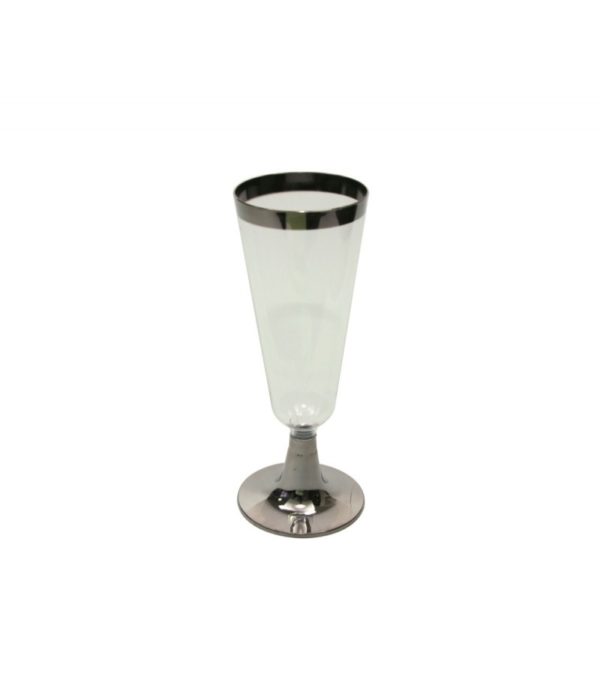 Čaša za šampanjac PS TaMbien 150 ml prozirna sa srebrenom trakom 6 kom/pak