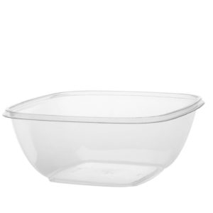 Posuda Sabert 192х192х82 mm 1500 ml, providna s poklopcem, 50 kom (komplet)