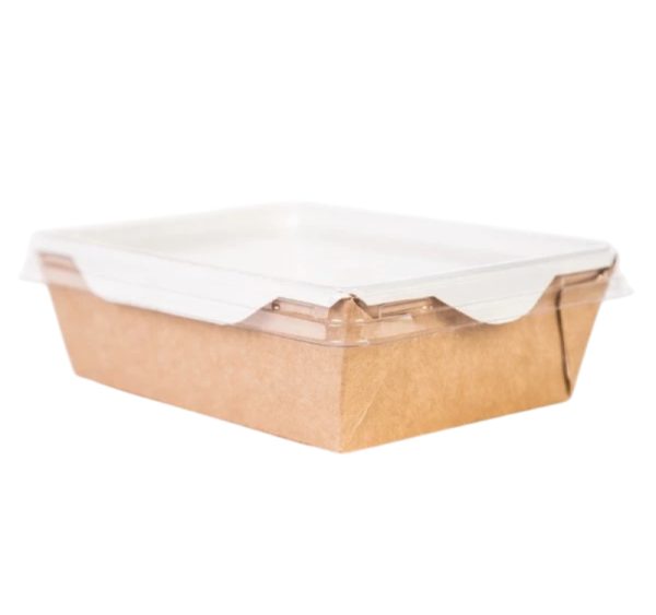 Papirnata posuda  s prozirnim poklopcem ECO OpSalad 1000 ml 200х140х55 mm kraft [49 kom/pak]