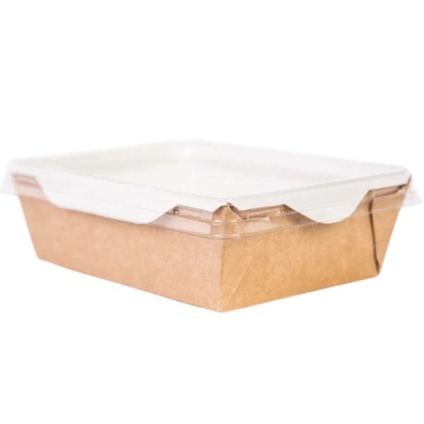 Papirnata posuda  s prozirnim poklopcem ECO OpSalad 1000 ml 200х140х55 mm kraft [49 kom/pak]