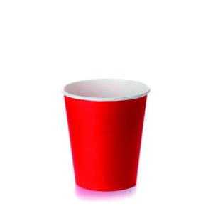 Čaša papirnata 250 ml d=80 mm 1-slojna crveni (50 kom/pak)