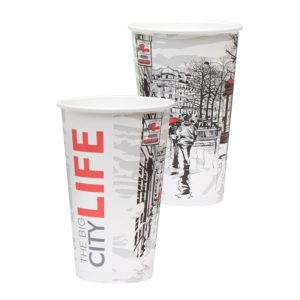 Čaša papirnata 400 ml d=90 mm 1-slojna Big City Life (50 kom/pak)