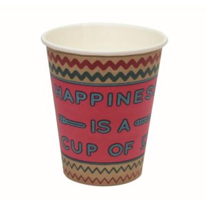 Čaša papirnata 300 ml d=90 mm 1-slojna Happy Life kraft (50 kom/pak)