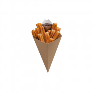 Posuda za pomfrit (s pregradom za umak) 279х168 mm kraft (25 kom/pak)
