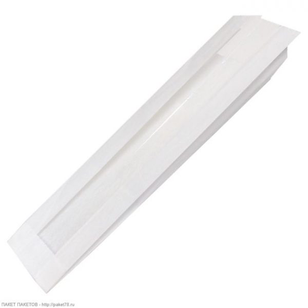 Papirnata vreća s prozorom baget 100x50x640 bijela (1000 kom/pak)