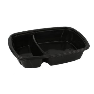 Posuda 2-odjelna PP 350/600 ml 230х170х50 mm crna bez poklopca (100 kom/pak)