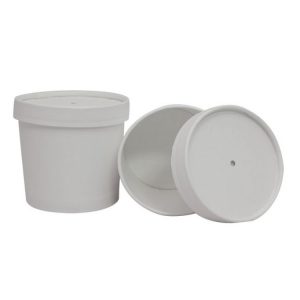 Papirnata posuda za juhu 345 ml d=95 mm h=82 mm bijela s poklopcom (336 kom/pak)