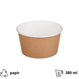 Papirnata posuda Tambien ECO 380 ml d=110 mm h=60 mm kraft, bez poklopca 50 kom