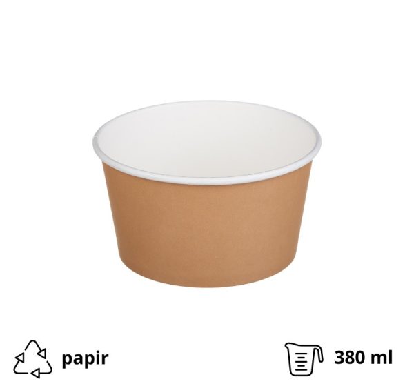 Papirnata posuda Tambien ECO 380 ml d=110 mm h=60 mm kraft, bez poklopca 50 kom