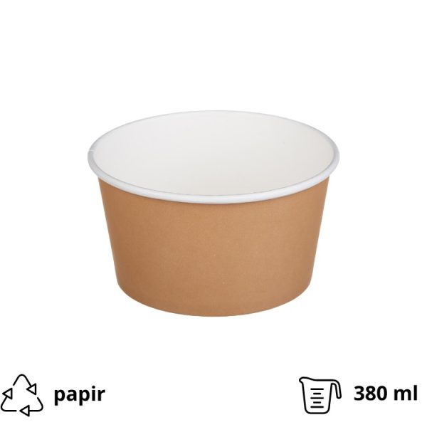 Papirnata posuda Tambien ECO 380 ml d=110 mm h=60 mm kraft, bez poklopca 50 kom