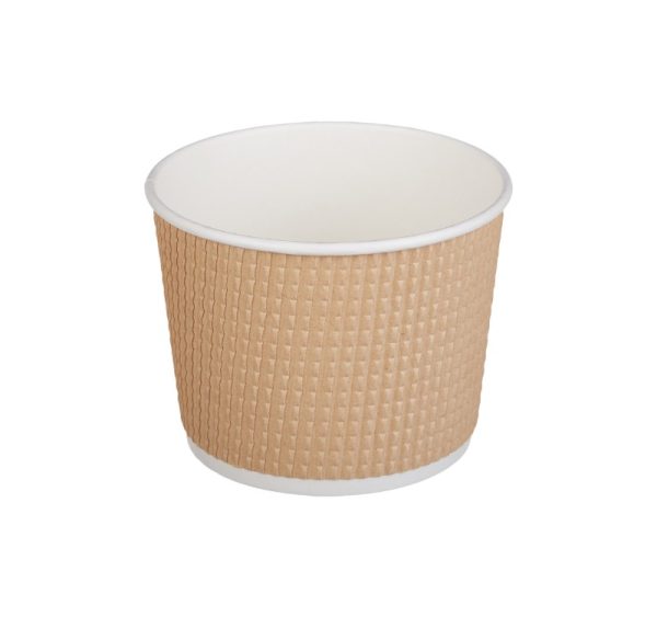 Papirnata posuda Tambien ECO 520 ml d=110 mm h=84,5 mm valoviti kraft, točkasta, bez poklopca 25 kom