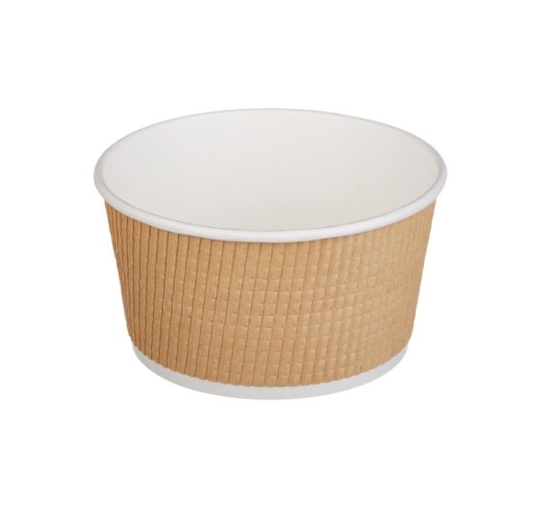 Papirnata posuda Tambien ECO 720 ml d=135 mm h=68 mm valoviti kraft, točkasta, bez poklopca 25 kom