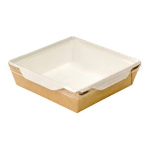 Papirnata posuda s prozirnim poklopcem ECO OpSalad 1200 ml 165x165x65 mm kraft 50 kom