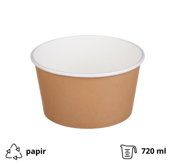 Papirnata posuda Tambien ECO 720 ml d=135 mm h=68mm kraft, bez poklopca 50 kom
