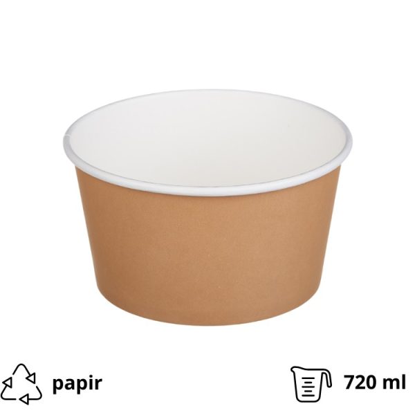 Papirnata posuda Tambien ECO 720 ml d=135 mm h=68mm kraft, bez poklopca 50 kom
