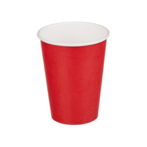 Čaša papirnata 300 ml d=90 mm 1-slojna crvena (50 kom/pak)