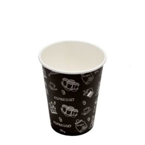 Čaša papirnata 300 ml d=90 mm 1-slojna crna Complement (50 kom/pak)