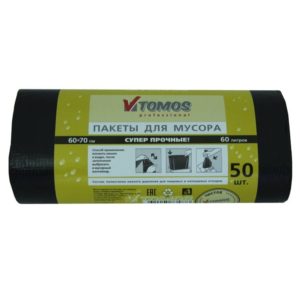 Vreća za smeće HDPE 60 L crna ToMoS 50 kom/rola