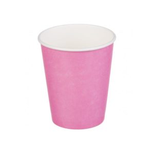 Čaša papirnata 250 ml d=80 mm 1-slojna roze (50 kom/pak)