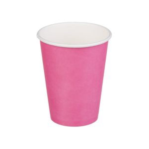 Čaša papirnata 300 ml d=90 mm 1-slojna roze (50 kom/pak)