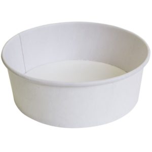 Posuda papirnata 750 ml d=150mm, h=67,5mm bijela s poklopcem, 300 kom (komplet)