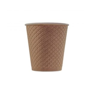 Čaša papirnata 220 ml d=80 mm 2-slojna reljef Waffle, kraft (25 kom/pak)
