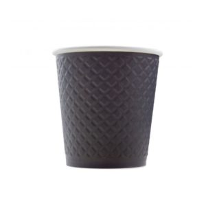 Čaša papirnata 250 ml d=80 mm 2-slojna reljef Waffle, crna (25 kom/pak)