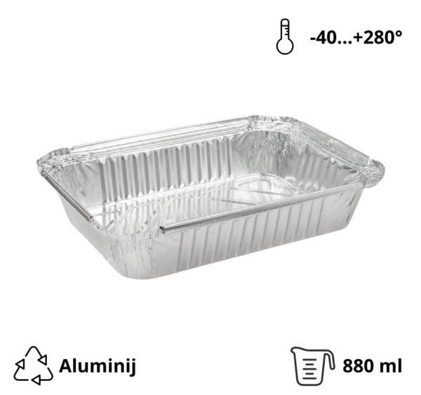 Alu posuda 880 ml 218х156х38 mm 50 kom