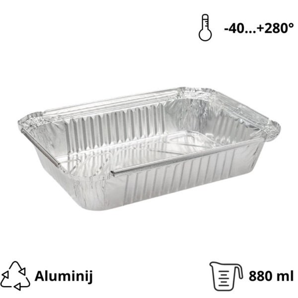 Alu posuda 880 ml 218х156х38 mm 50 kom