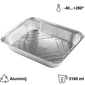 Alu posuda 3180 ml 322x255x51 mm 100 kom