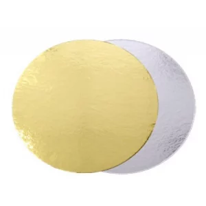 Podmetač krug za torte karton d=260 mm zlato/srebro,  0.8mm (100 kom/pak)