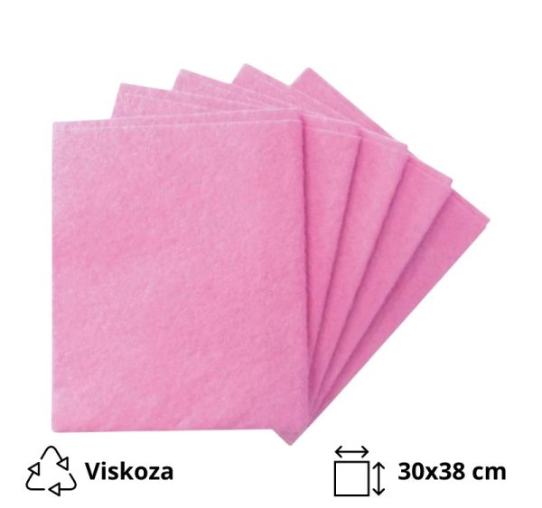Krpa od viskoze univerzalna 30×38 cm ružičasta 5 kom