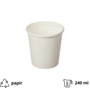 Posuda papirnata Tambien ECO 240 ml d=90 mm h=60 mm bijela, bez poklopca [20 kom/pak]