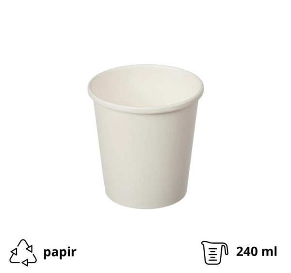 Posuda papirnata Tambien ECO 240 ml d=90 mm h=60 mm bijela, bez poklopca [20 kom/pak]