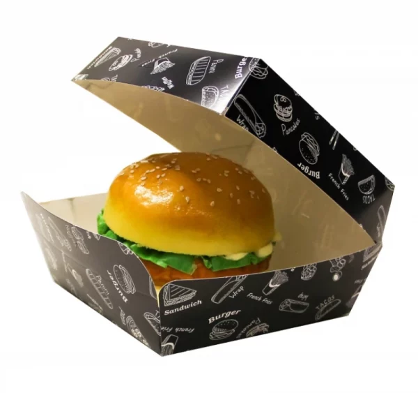 Kutija za hamburger Complement Black 120х120х70 mm (140 kom/pak)
