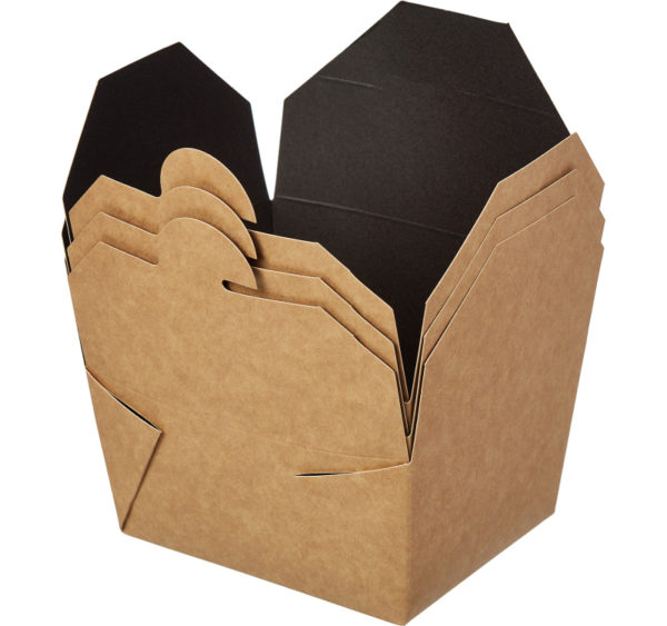 Papirnata posuda Fold Box 600 ml 130x110x65 mm crna (50 kom/pak)