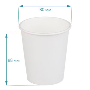 Čaša papirnata 250 ml d=80 mm 1-slojna bijela (50 kom/pak)