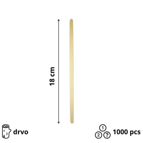 Štap za miješanje drven 18 cm 1000 kom/pak