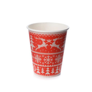 Čaša papirnata 300 ml d=90 mm 1-slojna Zimski uzorci (50 kom/pak)