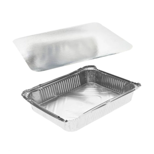 Alu posuda 322x255x51mm, 3180ml s poklopcem, 100 kom (komplet)
