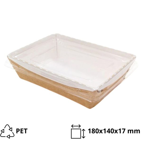 Poklopac ravan 180x140x17 mm za pairnatu posudu Crystal box 800 ml 60 kom