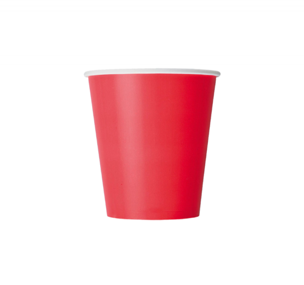 Čaša papirnata 250 ml d=80 mm 1-slojna crveni