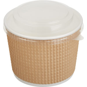 Papirnata posuda Complement 520 ml d=110 mm h=85 mm valoviti kraft, točkasta (50 kom/pak)