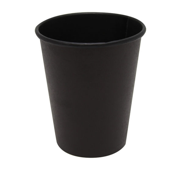Čaša papirnata 250 ml d=80 mm 1-slojna Total Black (50 kom/pak)