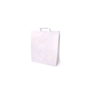 Papirnata vrećica sa ravnom ručkom 320x200x370 mm bijela (250 kom/pak)